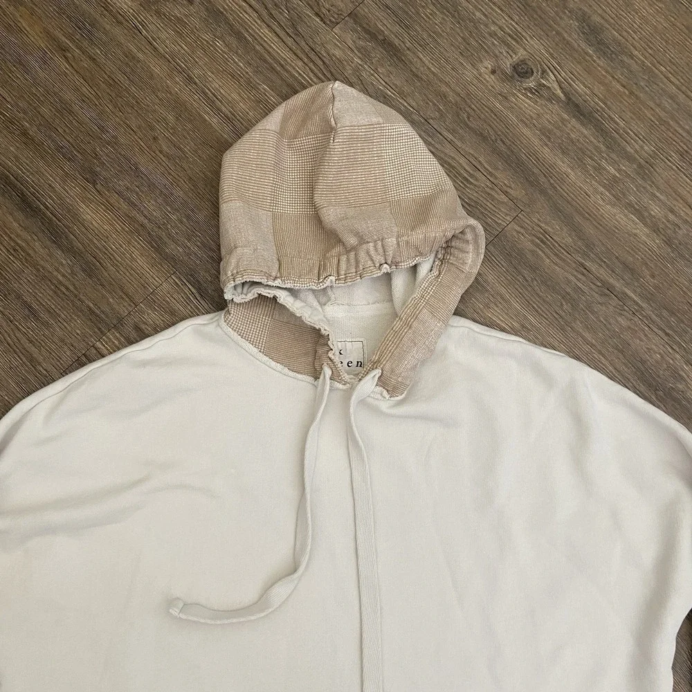 Frank & Eileen Kane Capelet Triple Fleece Pullover Cream Beige Hoodie XSMALL XS - Picture 3 of 5